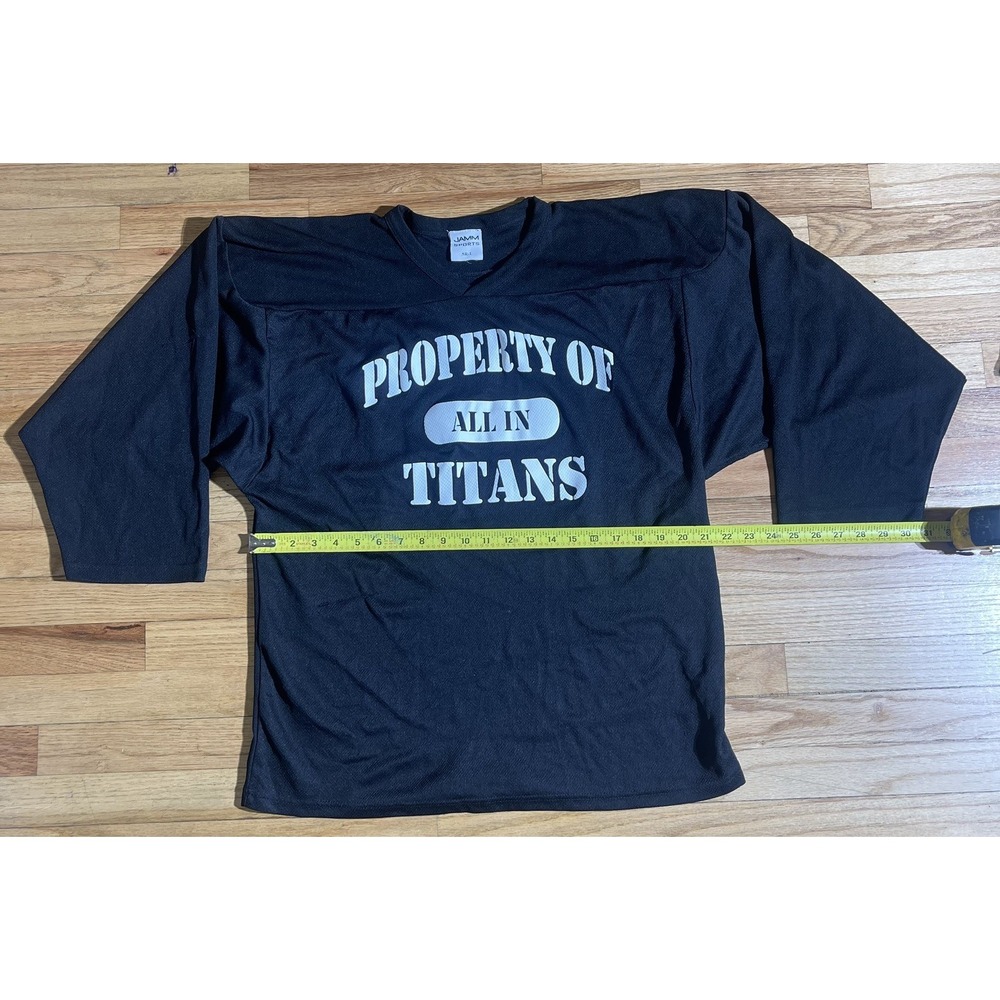 Vintage JAMM Sports "Property of All In Titans" Black Mesh Football Jersey  Sz L